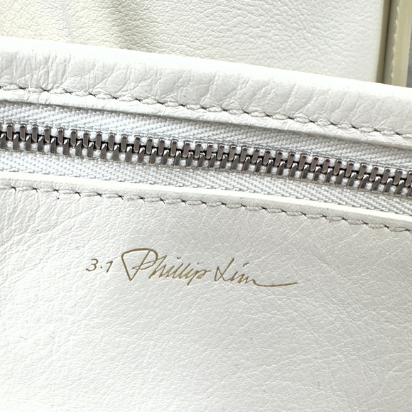 3.1 Phillip Lim Soleil Large Bucket Bag Off White Leather Purse Matching Pouch - Picture 10 of 16